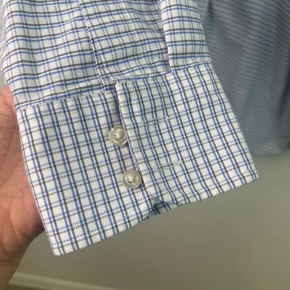 Lands’ End Blue Plaid Long Sleeve Button Up Shirt Women's Size 20W-22W Cotton - Picture 4 of 10